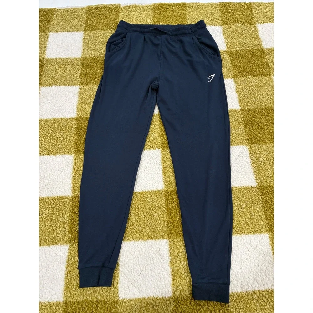 Gymshark Mens XL Navy Blue Tapered Joggers Sweatpants GLBT4735-NV Activewear
